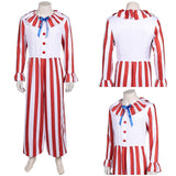 La Nuit des Clowns(2025) Flando the Clown Tenue Rouge et Blanche Cosplay Costume