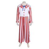 La Nuit des Clowns(2025) Flando the Clown Tenue Rouge et Blanche Cosplay Costume