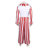 La Nuit des Clowns(2025) Flando the Clown Tenue Rouge et Blanche Cosplay Costume