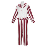 La Nuit des Clowns(2025) Flando the Clown Tenue Rouge et Blanche Cosplay Costume