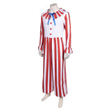 La Nuit des Clowns(2025) Flando the Clown Tenue Rouge et Blanche Cosplay Costume