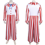 La Nuit des Clowns(2025) Flando the Clown Tenue Rouge et Blanche Cosplay Costume