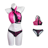 League of Legends LoL Jinx Maillot de Bain Bikini+Couvre-up Cosplay Costume