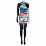 Luna Snow Combinaison Bleue Cosplay Costume