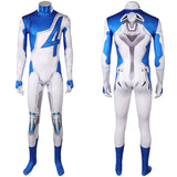 Mister Fantastic Reed Richards Tenue Blanche et Bleue Cosplay Costume