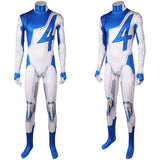 Mister Fantastic Reed Richards Tenue Blanche et Bleue Cosplay Costume