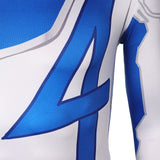 Mister Fantastic Reed Richards Tenue Blanche et Bleue Cosplay Costume