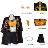 Naraka: Bladepoint Lannie Tenue Noire et Orange Cosplay Costume