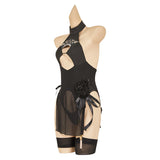 NieR: Automata x NIKKE 2B Maillet de Bain Noir Cosplay Costume