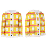 One Piece Live Action 2(2026) Luffy Veste à Carreaux Jaune Cosplay Costume