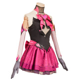 Overwatch D.VA Robe Rose et Noire Cosplay Costume