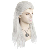 Cosplay Perruque Geralt of Rivia The Witcher TV Cosplay Perruque Blanche Homme