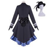 Cosplay Costume Ciel Phantomhive Black Butler Anime Cosplay Tenue Noire et Bleue Femme