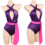 Psylocke Maillot de Bain Violet Vif Une Pièce Cosplay Costume