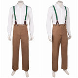 Quand Souffle Le Vent Jim Bloggs Chemise Blanche+Salopette Marron Cosplay Costume