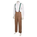 Quand Souffle Le Vent Jim Bloggs Chemise Blanche+Salopette Marron Cosplay Costume