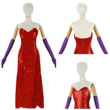 Qui Veut la Peau de Roger Rabbit(1988) Jessica Robe Rouge Cosplay Costume