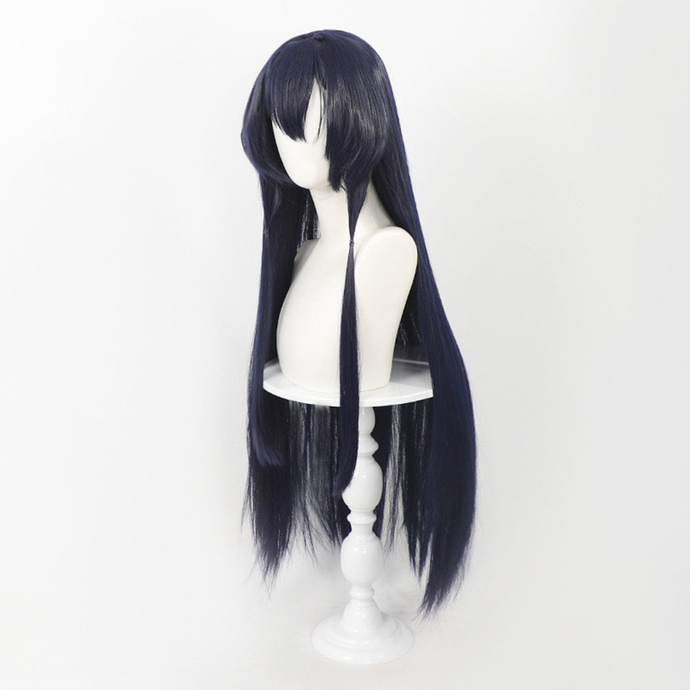 Liamiona Perruque Cosplay Bleue Double Tresses Longues 120 Cm - Fibre Résistante Chaleur - Idéale Anime, Halloween, Fêtes