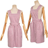 Stranger Things Saison 4(2025) Nancy Tablier Rose à Rayures Cosplay Costume