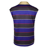 Stranger Things Saison 5(2025) Mike Wheeler Gilet Rayé Violet et Noir Cosplay Costume
