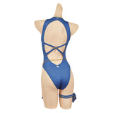 Street Fighter 6 Chun Li Maillot de Bain Bleu Une Pièce Cosplay Costume
