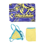 Street Fighter 6 Kimberly Maillot de Bain Bikini Jaune et Bleue Cosplay Costume