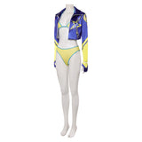 Street Fighter 6 Kimberly Maillot de Bain Bikini Jaune et Bleue Cosplay Costume