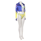 Street Fighter 6 Kimberly Maillot de Bain Bikini Jaune et Bleue Cosplay Costume