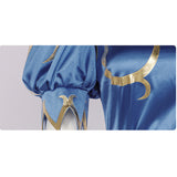 Street Fighter Chun Li Cheongsam Bleu Cosplay Costume