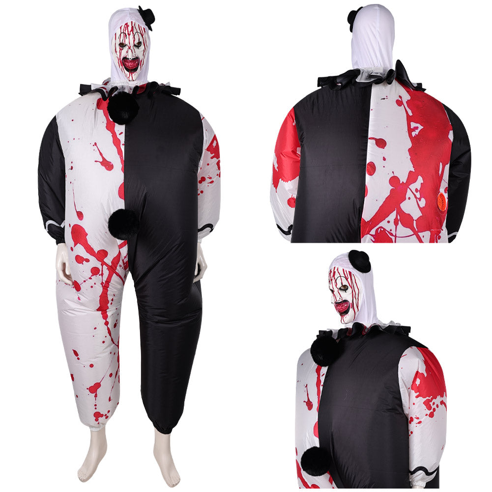 Costume Clown Tueur Enfant Art The Clown - Déguisement Terrifiant Avec Combinaison Noire Blanche, Couteau Jouet Et Masque Pour Halloween Et Carnaval Deguisement Clown Halloween Enfant