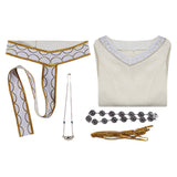 The Lord of The Rings Eowyn Robe Blanche Longue Médiévale Vintage Cosplay Costume