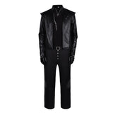 The Witcher Geralt of Rivia Loup Blanc Tenue Noire Cosplay Costume