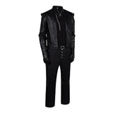 The Witcher Geralt of Rivia Loup Blanc Tenue Noire Cosplay Costume