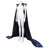 Wicked: For Good(2025) Elphaba Cape Noire à Imprimé Motif Bleu Cosplay Costume