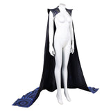 Wicked: For Good(2025) Elphaba Cape Noire à Imprimé Motif Bleu Cosplay Costume