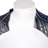 Wicked: For Good(2025) Elphaba Cape Noire à Imprimé Motif Bleu Cosplay Costume