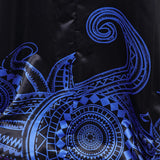 Wicked: For Good(2025) Elphaba Cape Noire à Imprimé Motif Bleu Cosplay Costume