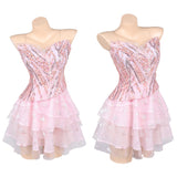 Wicked: For Good(2025) Glinda Jupe de Ballet Rose Cosplay Costume