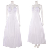 Wicked: For Good(2025) Glinda Robe Blanche sans Bretelles Cosplay Costume