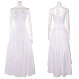 Wicked: For Good(2025) Glinda Robe Blanche sans Bretelles Cosplay Costume