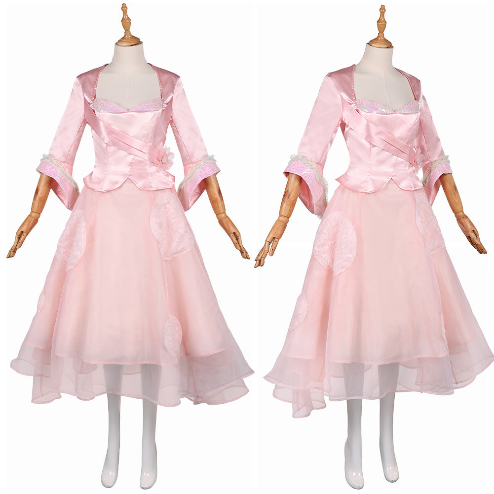 Gulinda Robe Wicked: For Good(2025) Glinda Robe Rose 2-pièces Cosplay Costume ...