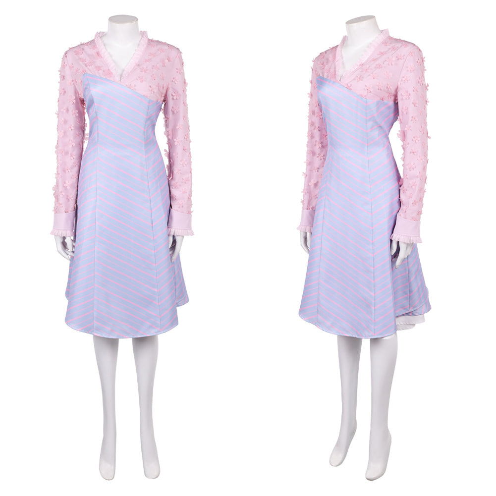 Wicked: For Good(2025) Robe à Rayures Roses et Violettes Cosplay Costu ...