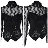 Wicked(2024) Elphaba Haut en Résille Rayé Noir Cosplay Costume