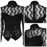 Wicked(2024) Elphaba Haut en Résille Rayé Noir Cosplay Costume