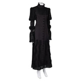 Wicked(2024) Elphaba Robe Noire à Manches Bouffantes Cosplay Costume