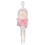 Wicked(2024) Glinda Robe en Forme de Fleurs Rose Cosplay Costume