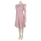 Wicked(2024) Glinda Robe Rose à Manches Bouffantes Cosplay Costume