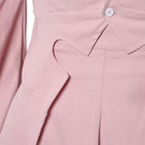 Wicked(2024) Glinda Robe Rose à Manches Bouffantes Cosplay Costume