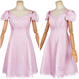 Wicked(2024) Glinda Robe Rose Cerceau Imprimé Cosplay Costume