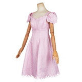 Wicked(2024) Glinda Robe Rose Cerceau Imprimé Cosplay Costume